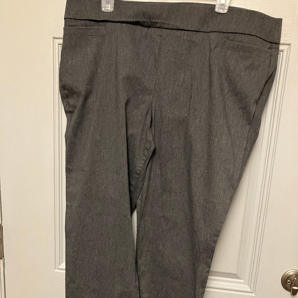 WOMEN'S BRIGGS 18 WPS GREY TWEED POLY COTTON SPANDEX BLEND PANTS